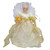 12" Ivory and Gold Lighted Angel Christmas Tree Topper - Clear Lights
