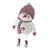 11" Albino White and Candy Apple Red Bobble Snowman Figurine