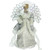 13" Gray and Silver Lighted Fiber Optic Angel in Gown Christmas Tree Topper - Multicolor Lights