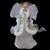 13" Gray and Silver Lighted Fiber Optic Angel in Gown Christmas Tree Topper - Multicolor Lights