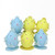 Set of 6 Yellow and Blue Chicken Egg Easter Decor 3"