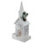 16.5" LED Lighted White and Green Snowy Church Christmas Decoration