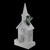 16.5" LED Lighted White and Green Snowy Church Christmas Decoration