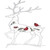 18.25" White and Red Silhouette Reindeer with Cardinal Birds Christmas Tabletop Decor