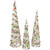 Set of 3 Lighted Champagne Gold Candy Covered Cone Tree Outdoor Christmas Decorations 40"