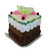 4" Brown and Green Sliced Chocolate Cake with Flower Christmas Ornament