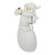 7.25" White Snowman with Bird Glass Christmas Tabletop Figurine