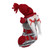 10" Red and Gray Isolde Gnome Christmas Stocking Tabletop Figurine