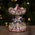 Clown and Cupid Animated Musical Carousel - 6.5" - Cream and Gold