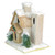 9.25" White and Beige Snow Covered House with Shrubs Christmas Tabletop Decor