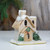9.25" White and Beige Snow Covered House with Shrubs Christmas Tabletop Decor