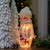 11" White and Red Lighted Snowman Christmas Tabletop Decoration