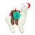 10" White Plush Bohemian Llama Christmas Figure with Pom Poms