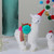 10" White Plush Bohemian Llama Christmas Figure with Pom Poms