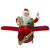 32" Waving Santa Delivering Presents on a Plane Christmas Decoration