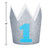 Set of 6 Blue and Gray Glittered Finish Hat Crowns 4"