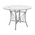 42" Clear and Silver Contemporary Round Indoor Glass Dining Table