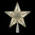 9" LED Lighted Silver Glitter Star Christmas Tree Topper, Warm White Lights