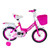 Kids' Bike Pink Lollipop with Front Basket & Rear Rack, Removable Training Wheels