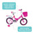 Kids' Bike Pink Lollipop with Front Basket & Rear Rack, Removable Training Wheels