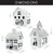 AuldHome Farmhouse Christmas Village Collection #2 with Church, Barn and School (Set of 3, White); Candle Lantern Decorative Christmas Town Display