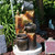 Sunnydaze Outdoor Polyresin Cascading Log and Buckets Solar Powered Water Fountain with Submersible Pump and Solar Panel - 30"