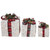 Lighted Textured and Plaid Gift Boxes Outdoor Decorations - Warm White - Set of 3