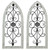 40 Inch Wood & Metal White Window Arch Frame Farmhouse Rustic Wall Decor Set of 2