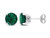 3.70 Carat (ctw) Lab-Created Emerald Solitaire Stud Earrings in Sterling Silver (6mm)