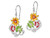 Sterling Silver Red, Green and Yellow Enamel Flower Dangle Earrings