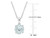 1.65 Carat (ctw) Aquamarine Solitaire Round Pendant Necklace in Sterling Silver with Chain (8mm)