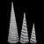 Set of 3 White and Silver Glittered Cone Tree Christmas Table Top Decoration 23.5"