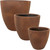Sunnydaze Rustic Villa Durable Indoor/Outdoor Textured Fiber Clay Planter Flower Pots - 12", 15", and 17" Diameter - Rust - 3-Piece Set