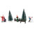 7-Piece Christmas Village Figurine and Tree Display Set