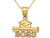 14K Yellow Gold Graduation Cap and Diploma Charm Pendant Necklace with Chain