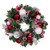 Pre-Lit Red and Green Nordic Artificial Christmas Wreath, 24-Inch, LED Lights