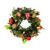 Pre-Lit Red and Green Artificial Classic Christmas Wreath, 24-Inch, Clear LED Lights