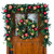 Pre-Lit Red and Green Artificial Classic Christmas Wreath, 24-Inch, Clear LED Lights
