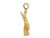 14K Yellow Gold Rabbit Charm Pendant Necklace with Chain