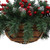 Sunnydaze Indoor Pre-Lit Artificial Christmas Hanging Basket with Holly Berries and Frosted Pinecones - 20"