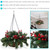 Sunnydaze Indoor Pre-Lit Artificial Christmas Hanging Basket with Holly Berries and Frosted Pinecones - 20"