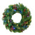 Pre-Lit Pine Artificial Christmas Wreath, 36-Inch, Warm White and Multicolor LED Lights