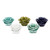 Set of 5 White, Green, and Purple Soothing Colored Decorative April Flowers Votives Tabletop Decors, 4.5"