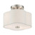 Livex Lighting 2 Light Steel Semi Flush With Brushed Nickel Finish 58061-91