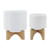 Sagebrook Home Contemporary Set Of 2 Planter On Stand In White Finish 14763-04