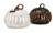 Set of 2 Brown and Ivory White Autumn Glass Pumpkins 14" - 32819141