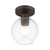 Livex Lighting 1 Light Steel Sphere Semi-Flush With Bronze Finish 48977-07