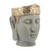 Sagebrook Home Contemporary Magnesia Buddha Head Planter With Gray Finish 16742