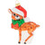 5" Jolly Reindeer Calf in Santa Hat Glass Christmas Ornament