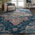 Nourison Fusion Rectangle 7'10" X 10'6" Area Rugs In Navy And Pink 099446317261